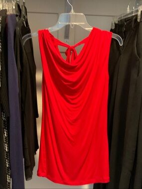 Red Drape Back Sleeveless Top